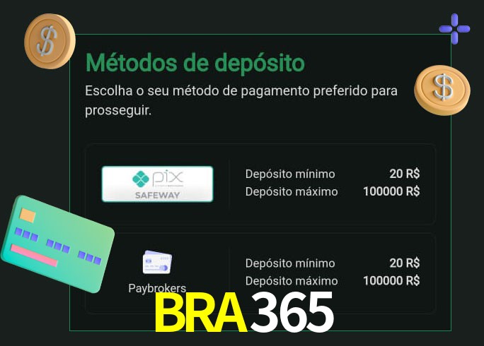 O cassino BRA365bet oferece uma grande variedade de métodos de pagamento